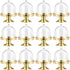 BESTONZON 12pcs Mini Cake Stand Chocolate Cupcake Candy Display Plate with Lid for Birthday Wedding Party Supplies - 8 x 6 x 6cm (Golden Base)