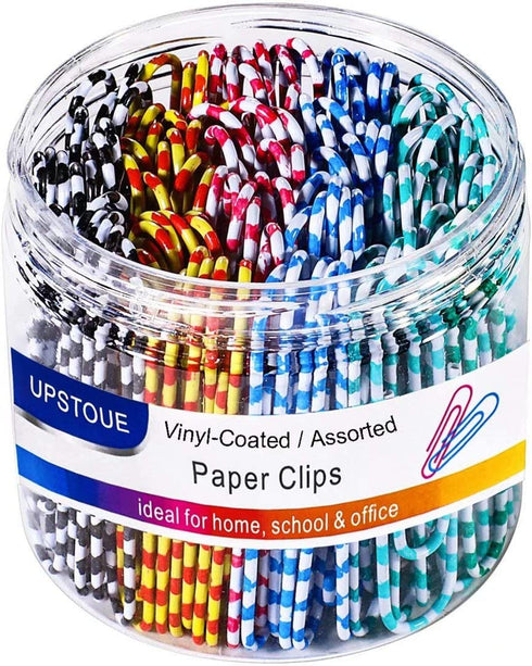 Vinaco Paper Clips Color Stripe, 100 Pack Large Paper Clips 2 Inch (50 mm), Durable & Rust Resistant, Jumbo Paper Clips. Great for Office, School and Personal Use