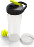 BluePeak Protein Shaker Bottle 28 oz with Dual Mixing Technology, Strong Loop Top, BPA Free, Shaker Balls & Mixing Grids Included - On-The-Go Large Protein Shakers (3 Pack - Black, Yellow, Pink)