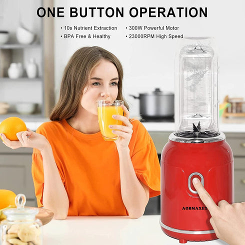 Personal Blender - Portable Professional Blender for Shakes and Smoothies, Four Sharp Blades, Coffee Grinder, Small Smoothie Maker for Home, Travel, Office, Gym, Outdoor