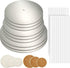 89 Pieces Cake Tier Stacking Kit Sturdy Round Cake Boards with Parchment Paper Round and Plastic Cake Dowel Rods for Cake Tier Stacking Support Decorating (6 Inch, 8 Inch, 10 Inch,Silver Boards)