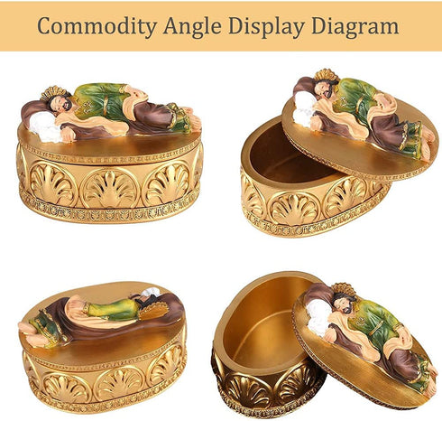 Sleeping St Joseph Golden Memorial Boxes, Sleeping St. Joseph Statues Desktop Decor Boxes, Catholic Gifts Rosary Box, Used to Store Rosary Beads, Souvenirs Coin, Ring, Jewelry