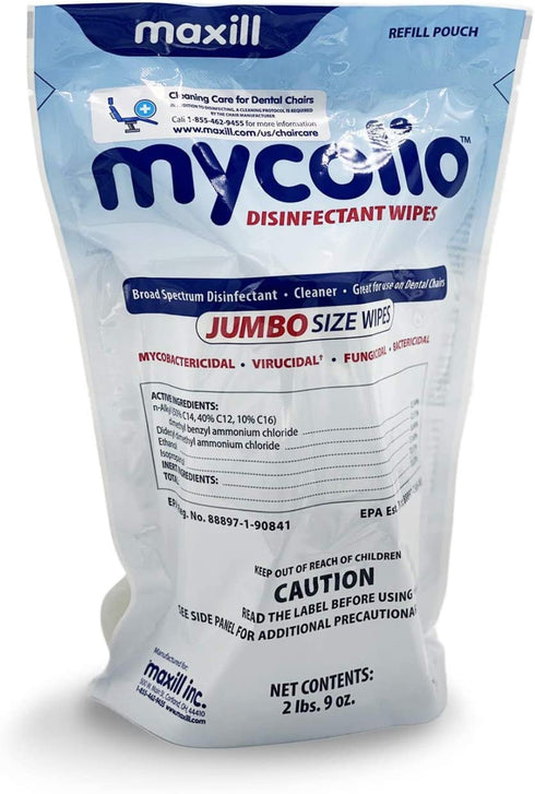 Mycolio Hospital Grade Disinfectant Wipes 110 Jumbo Wipes, 7x10" (110 Jumbo Wipes Refill)