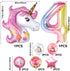 MOVINPE Number Balloons Birthday Party Decorations for Girls, 43" Pinks Jumbo Large Mylar Foil Balloon Bouquet, Round Round-Shape Foil Balloon, Girly Theme Party Supplies Backdrop (Unicorn #4)