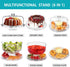 HBlife Acrylic Cake Stand with Dome Cover Multifunctional Serving Cookie Platter Punch Bowl and Cake Plate for Dessert Table Display for Parties (6 Uses)