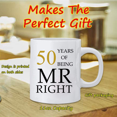 50th Wedding Anniversary for Couples, Golden 50th Anniversary for Parents, 50th Wedding Anniversary Coffee Mugs Grandparents Couples Mugs 50 Year Parents Anniversary Mug