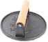 Wener Bacon Press 6.88-Inch Round,Heavy-Duty Cast Iron Grill Press/Meat Press/Steak Grill Weight/Burger Smasher/Burger Press With Wood Handle (A)