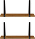 Kate and Laurel Soloman Rustic Wooden Shelves, 18 inch Set of 2, Rustic Brown and Black, Modern Farmhouse-Inspired Wall Storage