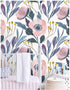 HaokHome 93019 Floral Peel and Stick Wallpaper Removable Pink/Blue/Yellow Vinyl Self Adhesive Shelf Liner 17.7in x 9.8ft