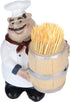 Chef Figurines Toothpick Holder, Resin Toothpick Dispenser with Italian Chef Statue for Kitchen Counter Restaurant Coffee Shop Decor