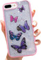 wzjgzdly Butterfly Bling Clear Case Compatible with iPhone 8 Plus /7 Plus, Glitter Case for Women Cute Slim Soft Slip Resistant Protective Phone Case Cover for iPhone 8 Plus / 7 Plus (5.5 inch)-Pink