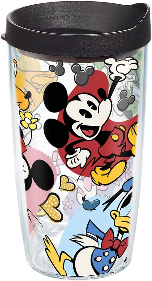 Tervis Disney - Classic Characters Tumbler with Wrap and Black Lid 16oz, Clear
