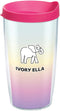 Tervis Made in USA Double Walled Ivory Ella Insulated Tumbler Cup Keeps Drinks Cold & Hot, 16oz, Pastel Ombre