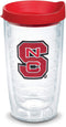 Tervis Made in USA Double Walled North Carolina State Wolfpack Insulated Tumbler Cup Keeps Drinks Cold & Hot, 16oz - Red Lid, Primary Logo
