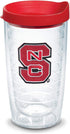 Tervis Made in USA Double Walled North Carolina State Wolfpack Insulated Tumbler Cup Keeps Drinks Cold & Hot, 16oz - Red Lid, Primary Logo