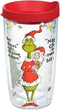 Tervis Dr. Seuss - Grinch Christmas Quote Tumbler with Wrap and Red Lid 16oz, Clear