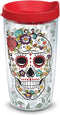 Tervis Made in USA Double Walled Fiesta Insulated Tumbler Cup Keeps Drinks Cold & Hot, 16oz, Skull and Flowers