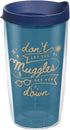 Tervis Made in USA Double Walled Harry Potter - Don't Let Muggles Get You Down Insulated Tumbler Cup Keeps Drinks Cold & Hot, 16oz, Clear