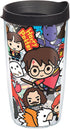 Tervis Harry Potter - Group Charms Tumbler with Wrap and Black Lid 16oz, Clear