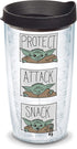 Tervis Made in USA Double Walled Star Wars - The Mandalorian Protect Attack Snack Insulated Tumbler Cup Keeps Drinks Cold & Hot, 16oz, Clear