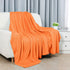 uxcell Flannel Fleece Blanket Soft Lightweight Plush Microfiber Bed or Couch Blanket, Orange Twin