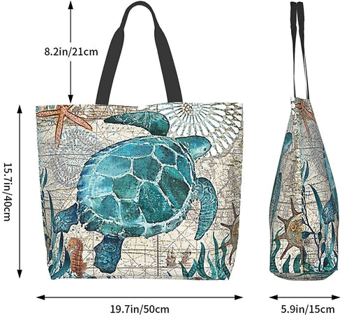 Canvas Tote Bag Large Women Reusable Beach Bags Shoulder Bag Handbag Waterproof for Travel Grocery Shopping