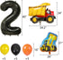 MATTTIME Construction 2nd Birthday Banner Cake Cupcake Topper Terrible Two Traffic Sign Cutouts Dump Truck Party Decoration 2 Years Old Supplies