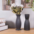 Flower Vase Set of 2, AUUM Black Floral Vases for Decor 8 Inch Ceramic Vase Idea Gift Vase for Table, Centerpieces, Living Room, Office