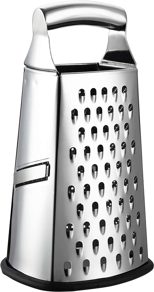 Spring Chef Box Grater, Stainless Steel with 4 Sides, Best for Parmesan Cheese, Vegetables, Ginger, Large Size