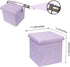 B FSOBEIIALEO Storage Ottoman Cube, Linen Small Coffee Table, Foot Rest Stool Seat, Folding Toys Chest Collapsible for Kids Light Purple 11.8"x11.8"x11.8"