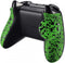 eXtremeRate Textured Green Back Panels, Comfortable Non-Slip Side Rails, 3D Splashing Handles, Game Improvement Replacement Parts for Xbox One X S Controller