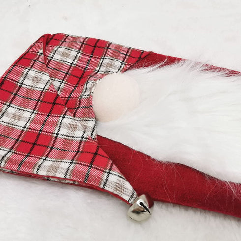 Sucpur 2Pcs Christmas Stocking, 17.7x7.87inch Beard Plaid Red Grey Faceless Doll Christmas Stocking Rudolph Print Xmas Stockings Sock Gift Bag Pendant Stocking Hot Snowman Decorations