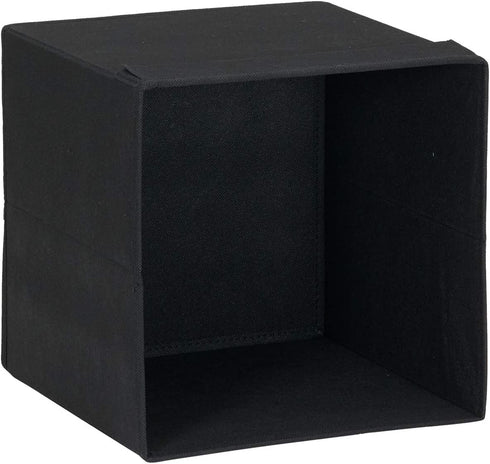 Household Essentials 86-1 Foldable Fabric Storage Bins | Set of 6 Cubby Cubes with Flap Handle, Black