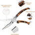 TUO Kitchen Poultry Shears, Multi-Purpose Scissors with Sturdy Pakkawood Handle; Heavy-Duty Professional High Carbon Stainless Steel Shears- Fiery Series