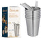 Food-grade Stainless Steel Metal Cups Premium Pint Cups With Straws Hot And Cold Drinking Cups For Home , Office and Outdoors Stackable Durable Drinking Cup 16 oz.(6 pack)