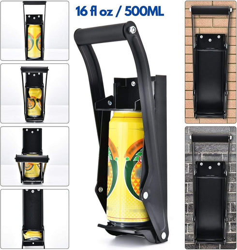 Can Crushers for Recycling, Aluminum Can Crusher for 16oz & 12oz Soda & Beer Can, Wall Mounted Can Smasher with Gloves