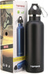 TOPOKO Colored Non-Rusty Stainless Steel Vacuum Water Bottle Double Wall Insulated Thermos, Sports Hike Travel, Leak Proof, BPA Free, 25 oz, Grey (Black)