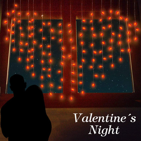 TURNMEON 2Pack 16.4Ft 40Led Valentines Day Decoration for Home Outdoor Valentines Lights Decoration, 8 Mode Heart Lights Valentines Day Decor String Lights Battery Operated for Home