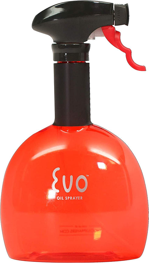 Evo Oil Sprayer Bottle, Non-Aerosol for Olive Cooking Oils, 18-Ounce Capacity, Red