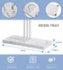 LKKL Jewelry Organizer Stand with Adjustable Extra Long Tier, 3-Tier Jewelry Holder Stand with Resin Tray, Necklace Holder, Jewelry Tree, Jewelry Tower For Earrings, Long Necklaces, Bracelets and Rings- White