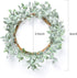 Feirui Pillar Candle Rings Set of 3, Frosted Boxwood Round Wreath Artificial Wreath Green Leaves Wreath Christmas Holiday Parties and Home Decor