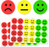 1" Happy/Sad Smiling Face Behavior Stickers - (Red/Yellow/Green), Pack of 1200