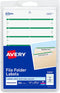 Avery File Folder Labels on 4" x 6" Sheets, Easy Peel, White/Green, Print or Write, 2/3" x 3-7/16", 252 Labels (5203)