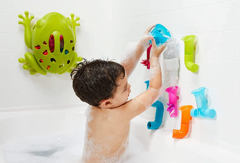 Boon PIPES Building Toddler Bath Tub Toy for Kids Aged 12 Months and Up, Blue (Pack of 5)