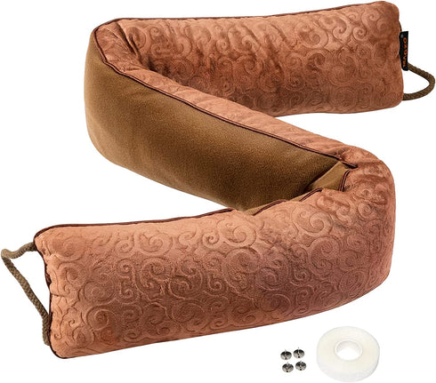MAGZO Door Draft Stopper 38in Length, Brown Under Door Snake Noise Blocker Sound Proof Door Blocker Air Dust Stopper