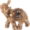 Gold Elephant Resin Statue, Facing Upwards Elephant Figurine with Trunk Up Collectible Sculpture Decoration for Lucky Feng Shui Wealth Home Decor Good Luck, 3.54inch