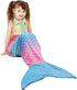 Catalonia Kids Mermaid Tail Blanket, Super Soft Plush Flannel Sleeping Snuggle Blanket for Teen Girls, Rainbow Ombre, Fish Scale Pattern, Gift Idea