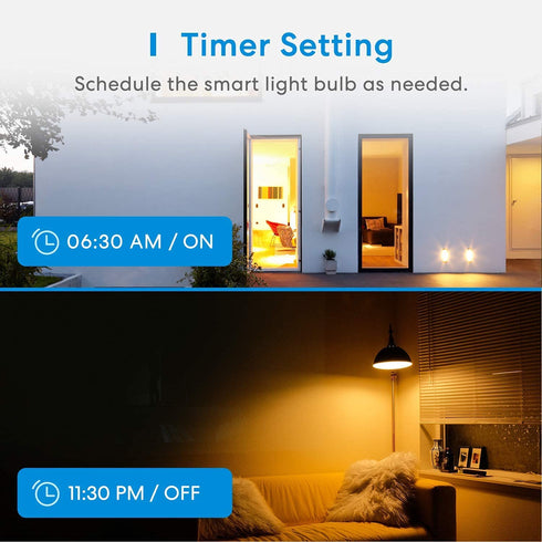 Smart Light Bulb, meross Smart WiFi LED Bulbs Compatible with Apple HomeKit, Siri, Alexa, Google Assistant and SmartThings, Dimmable E26 Multicolor 2700K-6500K RGBCW, 810 Lumens 60W Equivalent, 1 Pack