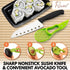 Sushi Making Kit - Bamboo Sushi Mat, All In One Sushi Bazooka Maker with Bamboo Mats, Paddle, Spreader, Sushi Knife, Chopsticks Holder, Cotton Bag with BONUS chopsticks set and 4 PLATES¦