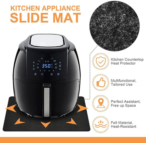 AIEVE Heat Resistant Mat for Air Fryer with Kitchen Appliance Sliders Function, 2 Pcs Kitchen Countertop Heat Protector Mat Kitchen Hot Pads for Ninja Foodi Air Fryer, Coffee Maker, Blender